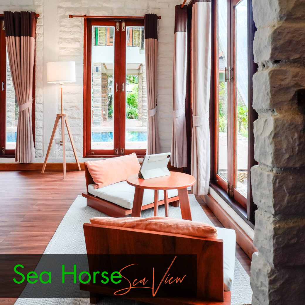 Anemone Fish (Beach Front) | Seahorse (Sea View) บ้านหน้าหาด หรือห้องวิวทะเล : HALF-Board